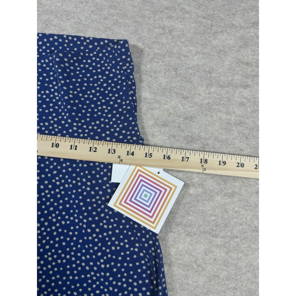 NWT LuLaRoe Maxi Skirt Small Navy Blue White Polka Dot Fold Over Waist - Picture 2 of 5